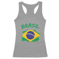 Vintage Brasil Flag Racerback Tank Top Brazilian Heritage Pride