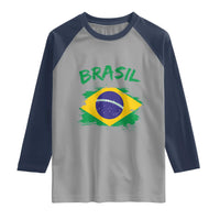 Vintage Brasil Flag Raglan Shirt Brazilian Heritage Pride