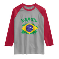 Vintage Brasil Flag Raglan Shirt Brazilian Heritage Pride