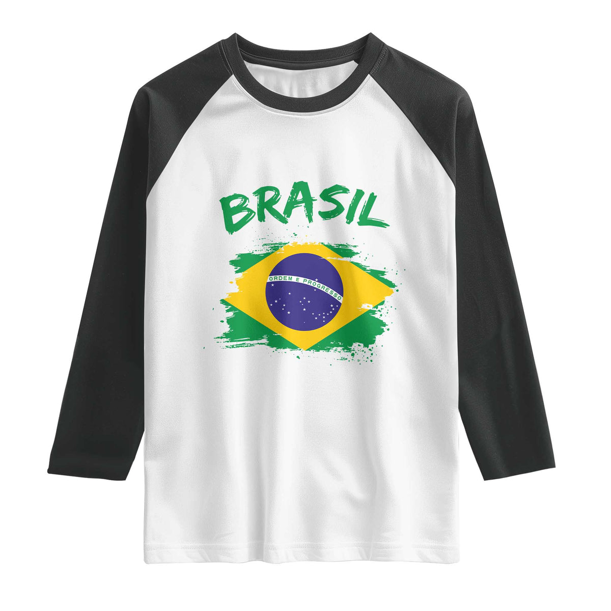 Vintage Brasil Flag Raglan Shirt Brazilian Heritage Pride