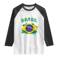 Vintage Brasil Flag Raglan Shirt Brazilian Heritage Pride