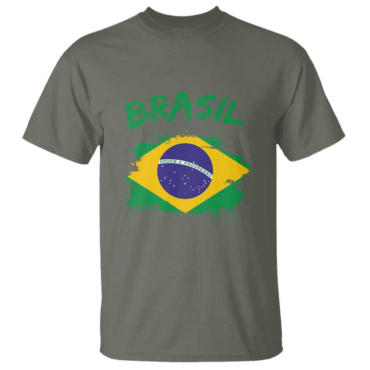 Vintage Brasil Flag T Shirt Brazilian Heritage Pride