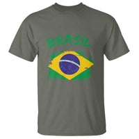 Vintage Brasil Flag T Shirt Brazilian Heritage Pride