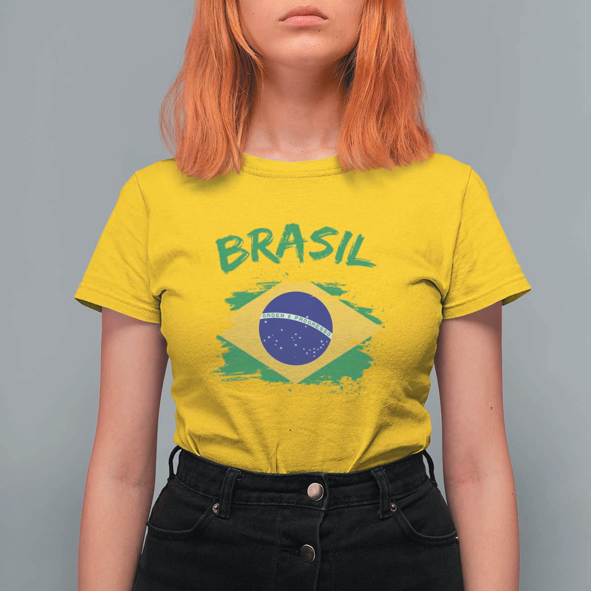 Vintage Brasil Flag T Shirt For Women Brazilian Heritage Pride