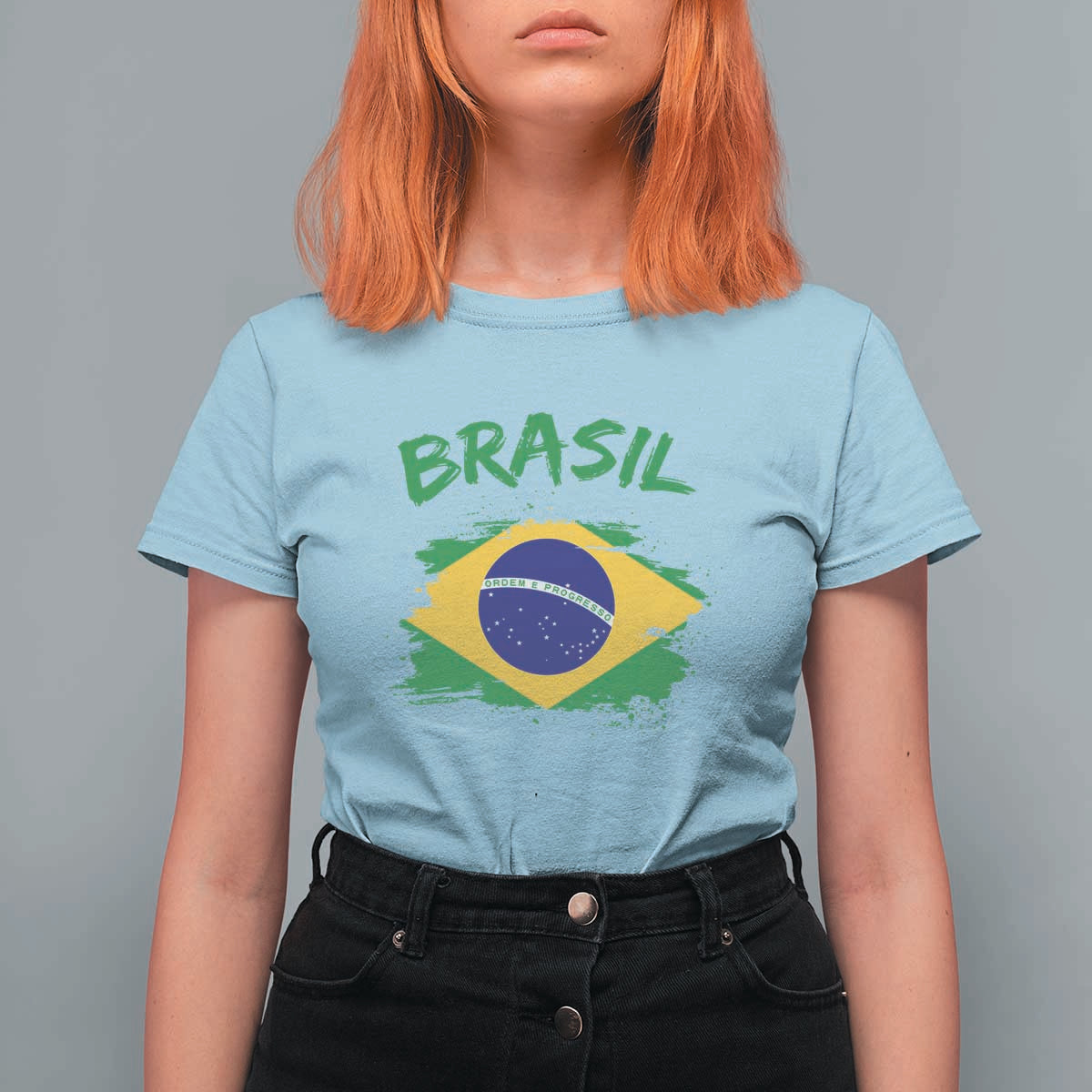 Vintage Brasil Flag T Shirt For Women Brazilian Heritage Pride