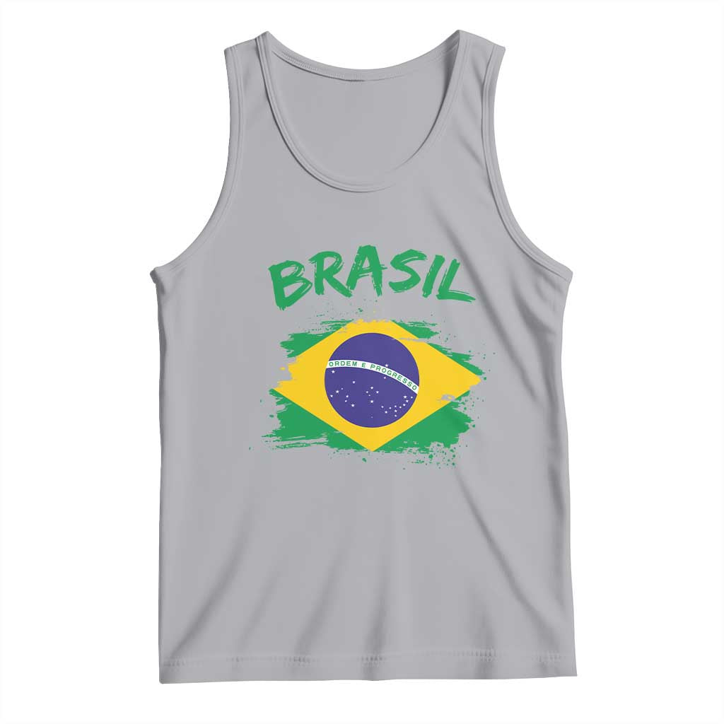 Vintage Brasil Flag Tank Top Brazilian Heritage Pride