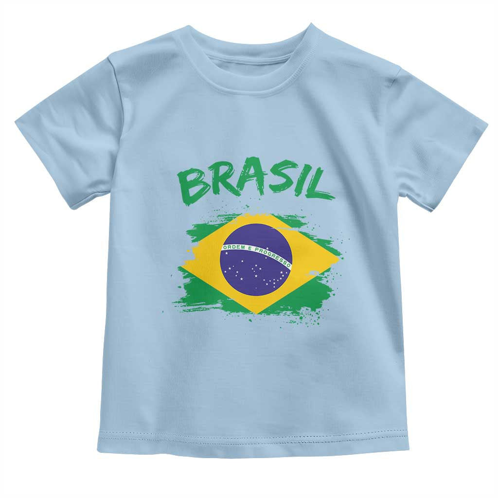 Vintage Brasil Flag Toddler T Shirt Brazilian Heritage Pride