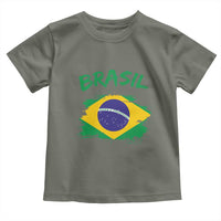 Vintage Brasil Flag Toddler T Shirt Brazilian Heritage Pride
