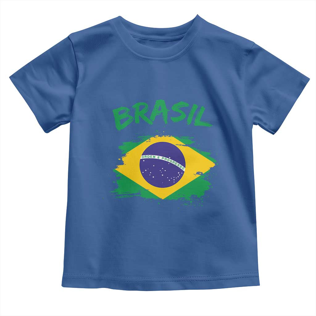 Vintage Brasil Flag Toddler T Shirt Brazilian Heritage Pride