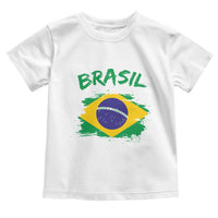 Vintage Brasil Flag Toddler T Shirt Brazilian Heritage Pride