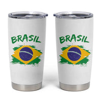 Vintage Brasil Flag Tumbler Cup Brazilian Heritage Pride