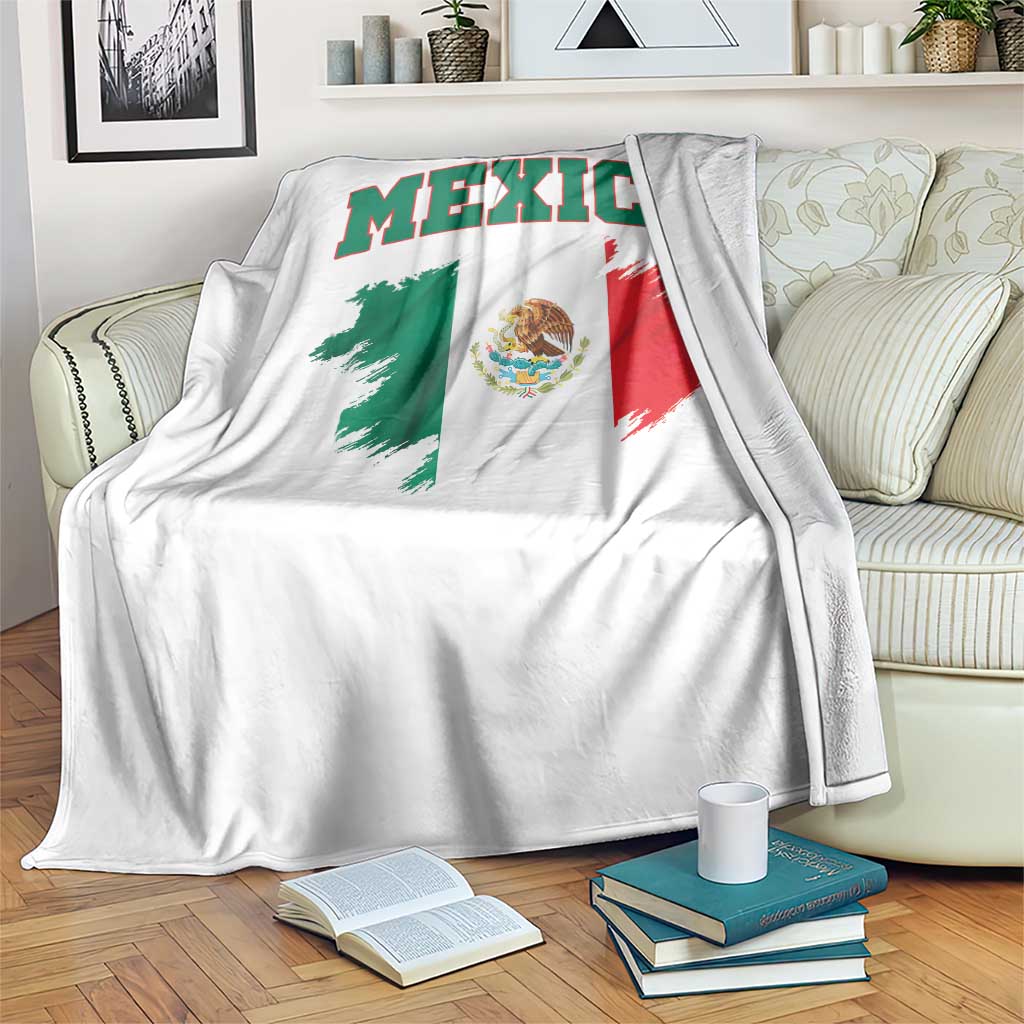 Retro Vintage Mexico Flag Throw Blanket Mexican Pride Gift