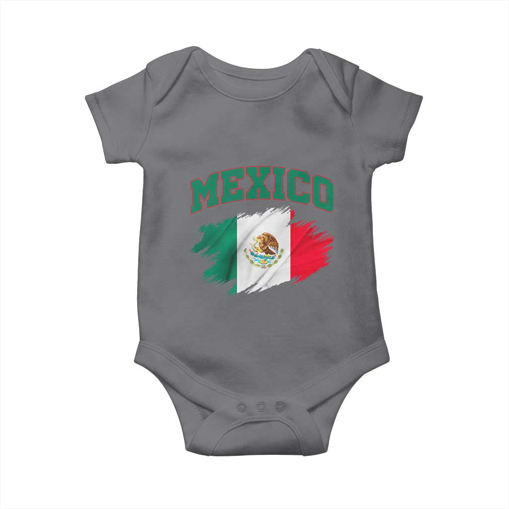 Retro Vintage Mexico Flag Baby Onesie Mexican Pride Gift