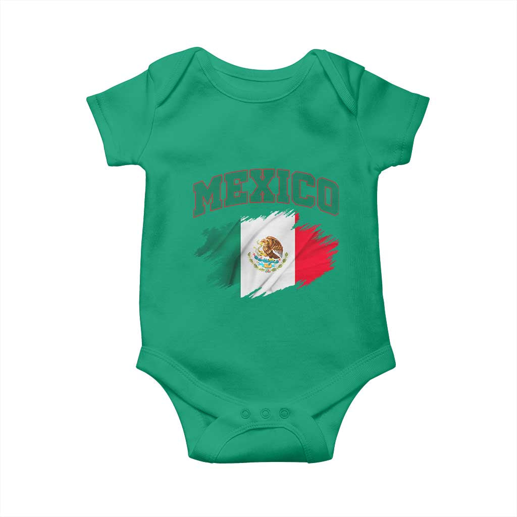 Retro Vintage Mexico Flag Baby Onesie Mexican Pride Gift