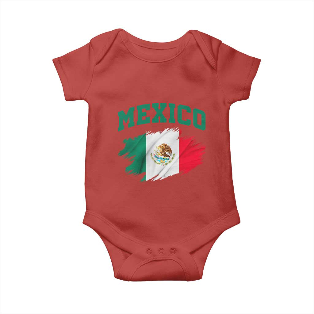 Retro Vintage Mexico Flag Baby Onesie Mexican Pride Gift