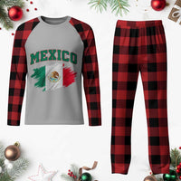 Retro Vintage Mexico Flag Plaid Pajama Set Mexican Pride Gift