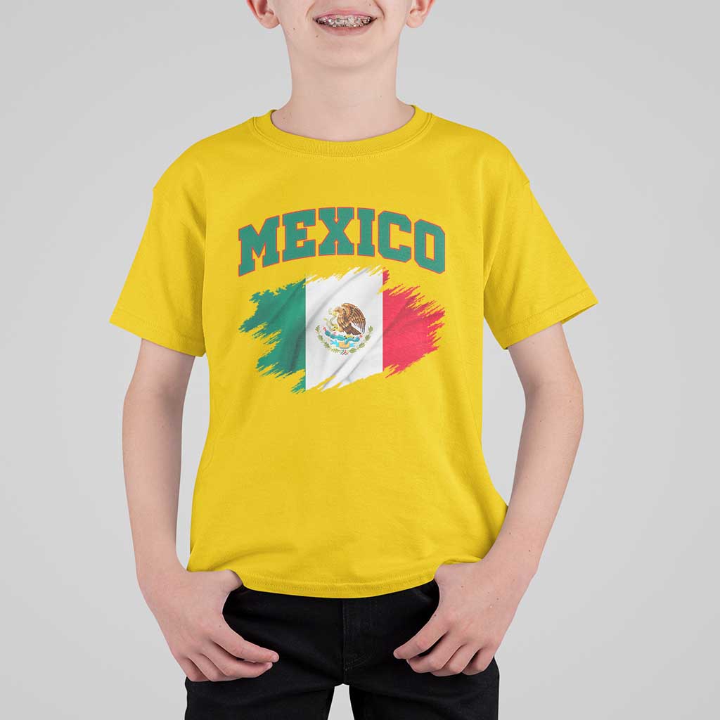 Retro Vintage Mexico Flag T Shirt For Kid Mexican Pride Gift