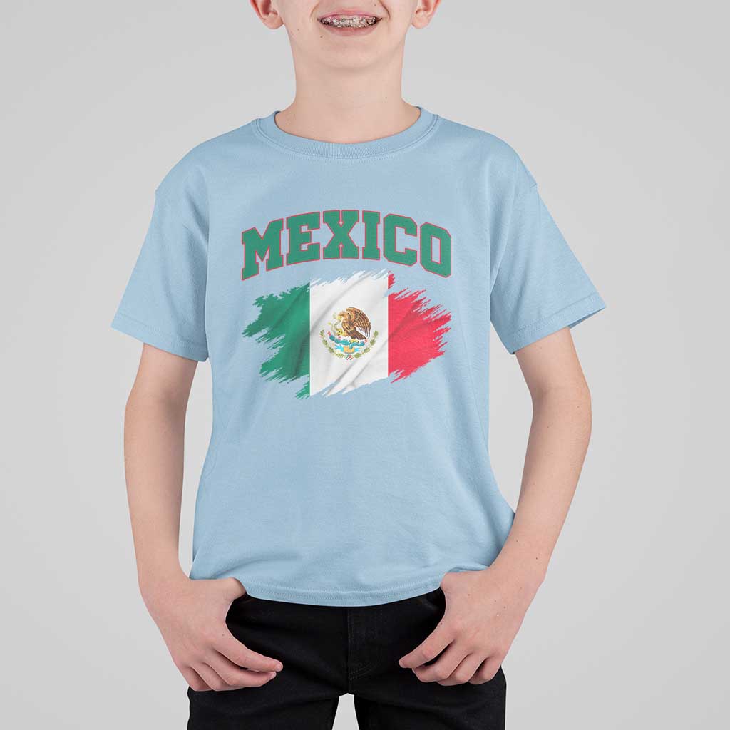 Retro Vintage Mexico Flag T Shirt For Kid Mexican Pride Gift