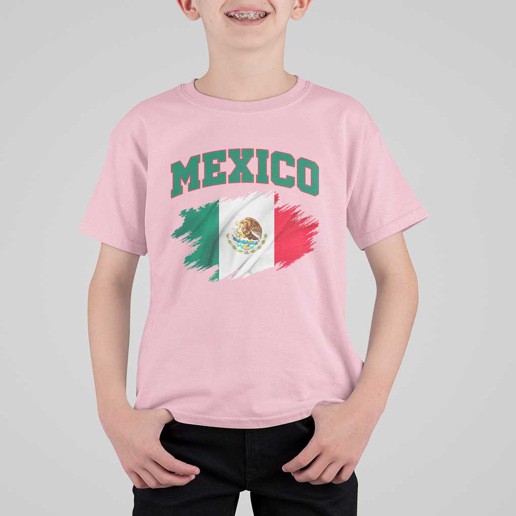 Retro Vintage Mexico Flag T Shirt For Kid Mexican Pride Gift