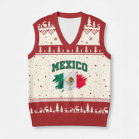 Retro Vintage Mexico Flag V-Neck Knit Sweater Vest Mexican Pride Gift