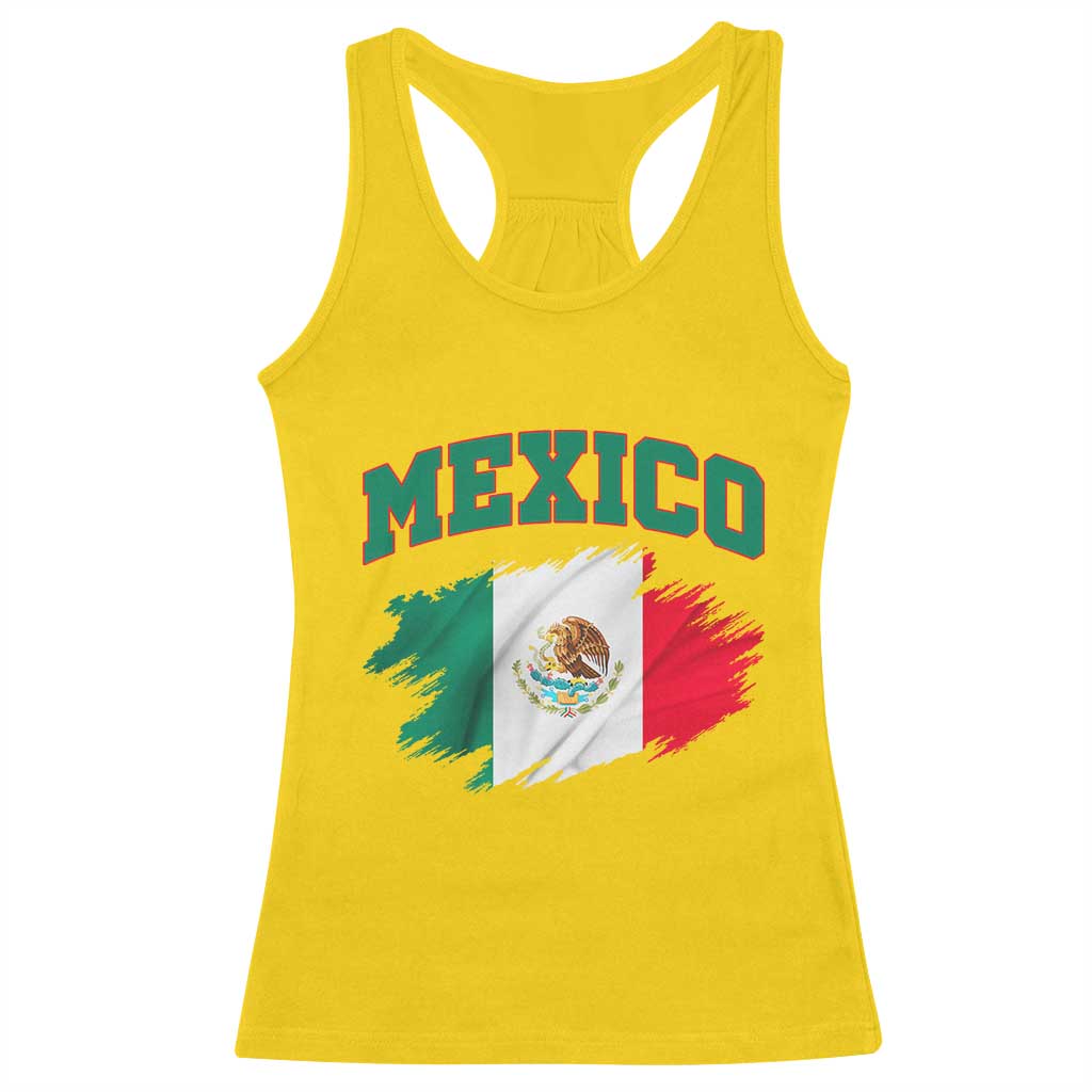 Retro Vintage Mexico Flag Racerback Tank Top Mexican Pride Gift