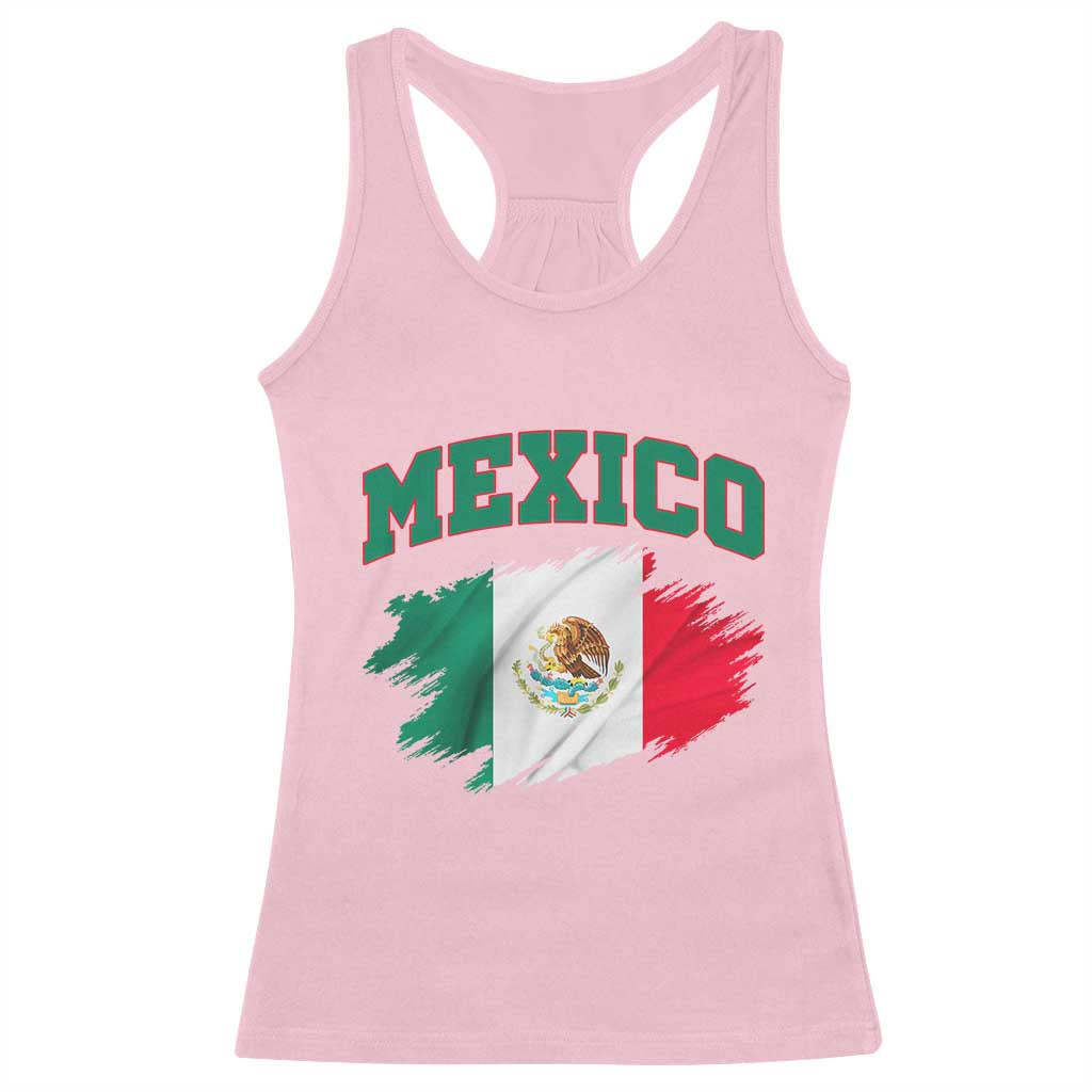 Retro Vintage Mexico Flag Racerback Tank Top Mexican Pride Gift