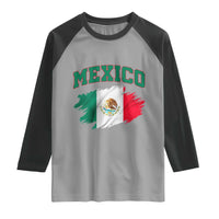 Retro Vintage Mexico Flag Raglan Shirt Mexican Pride Gift