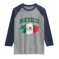 Retro Vintage Mexico Flag Raglan Shirt Mexican Pride Gift