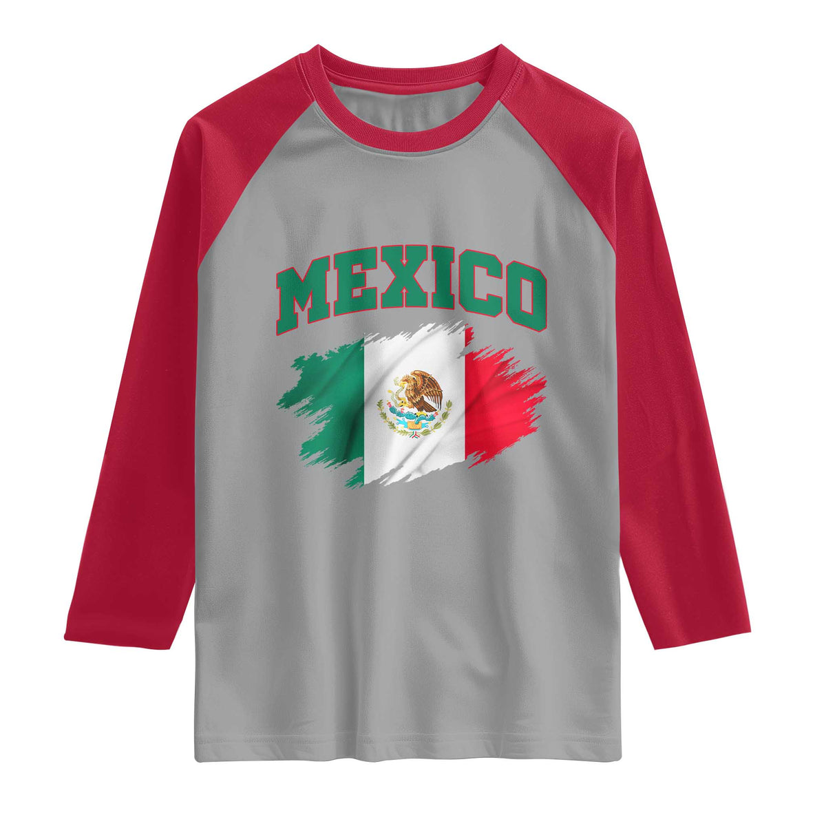 Retro Vintage Mexico Flag Raglan Shirt Mexican Pride Gift
