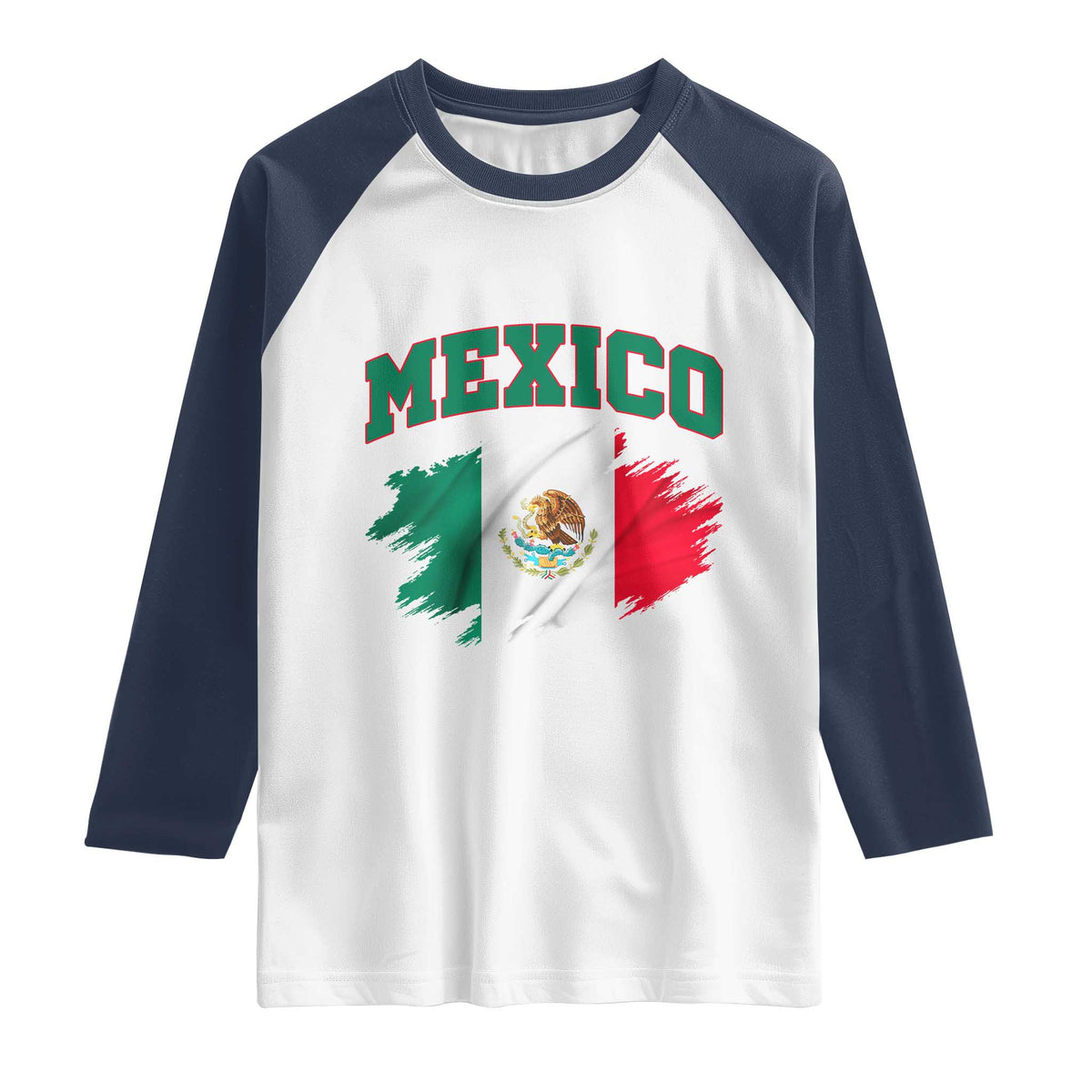 Retro Vintage Mexico Flag Raglan Shirt Mexican Pride Gift