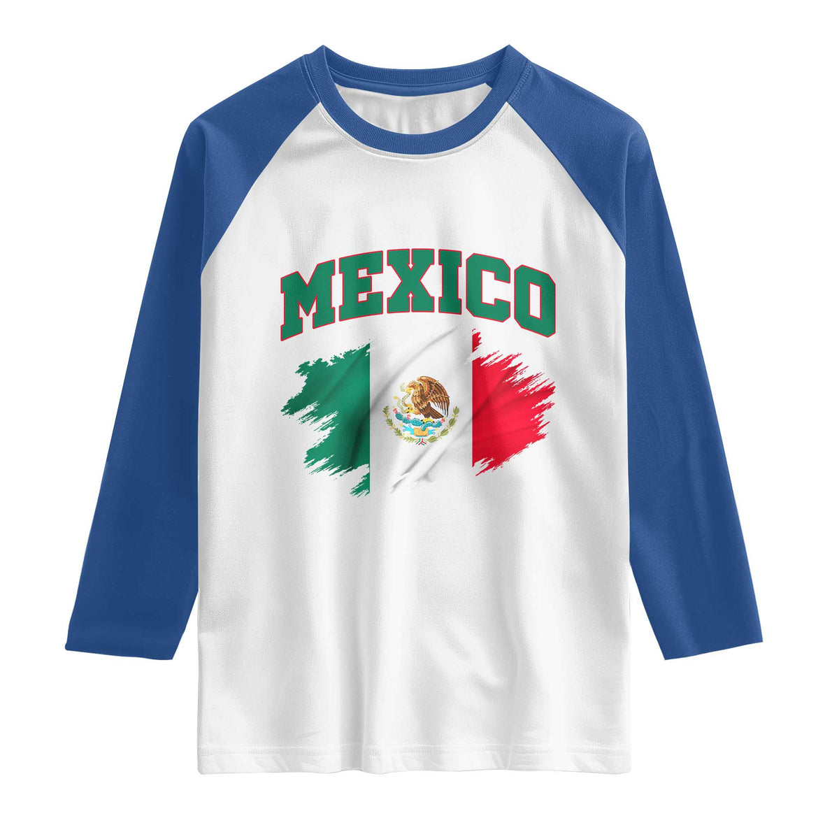 Retro Vintage Mexico Flag Raglan Shirt Mexican Pride Gift
