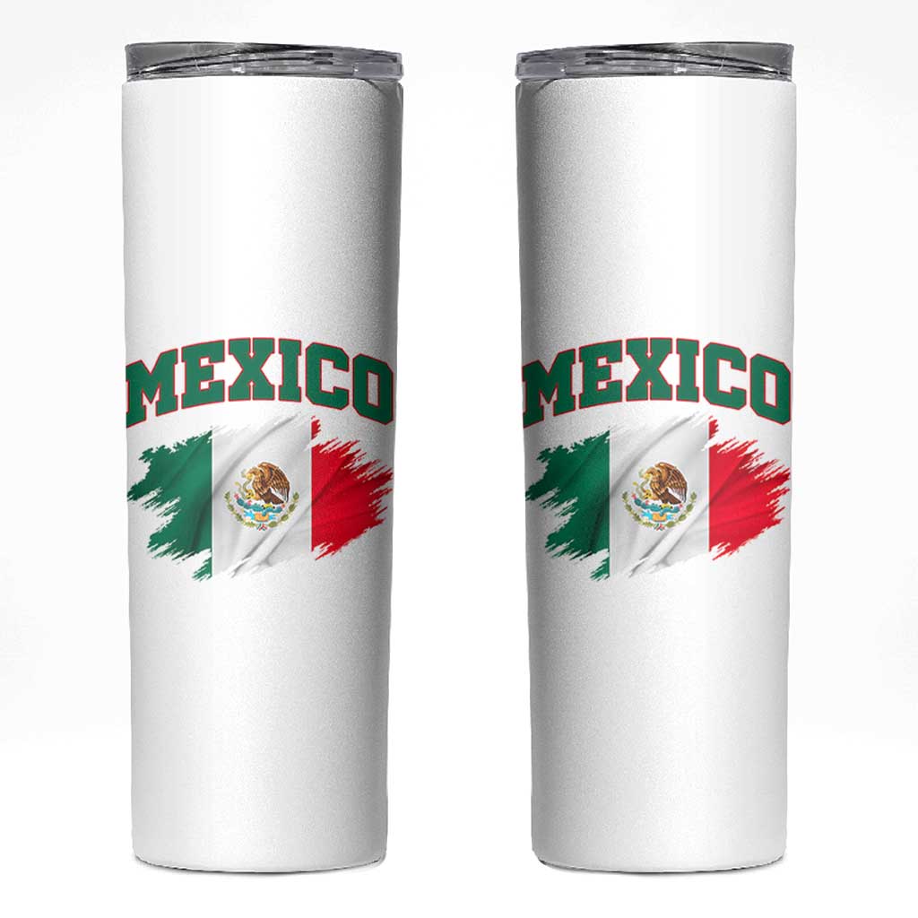Retro Vintage Mexico Flag Skinny Tumbler Mexican Pride Gift