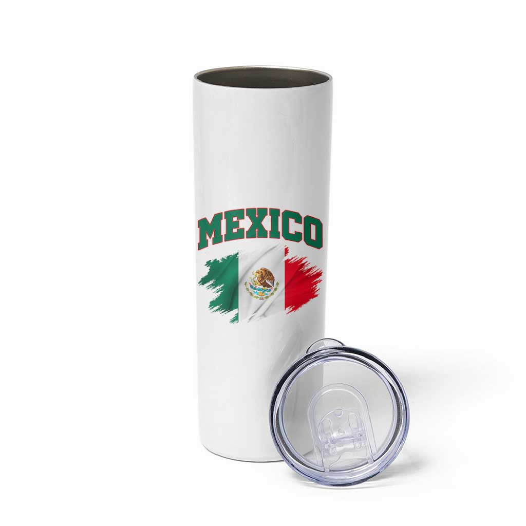 Retro Vintage Mexico Flag Skinny Tumbler Mexican Pride Gift
