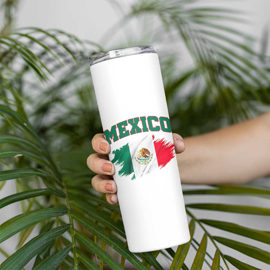 Retro Vintage Mexico Flag Skinny Tumbler Mexican Pride Gift