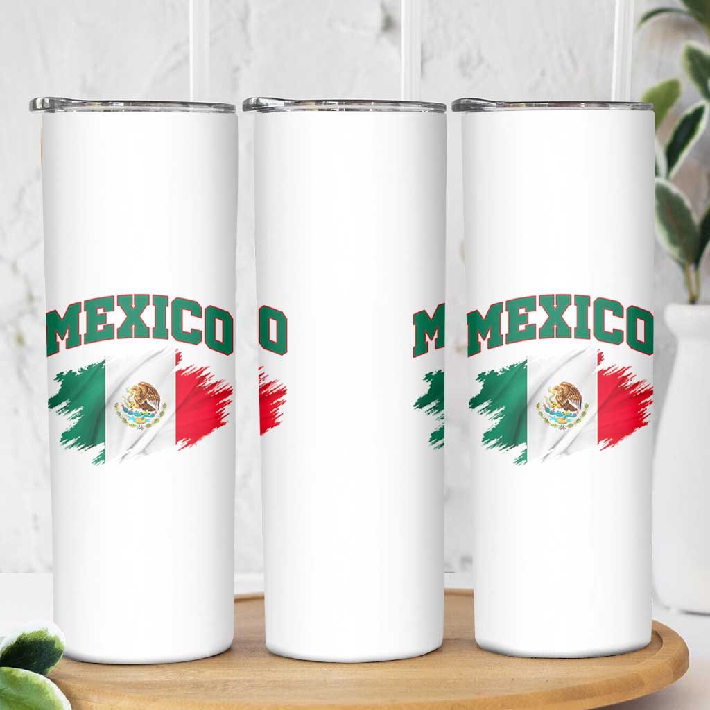 Retro Vintage Mexico Flag Skinny Tumbler Mexican Pride Gift