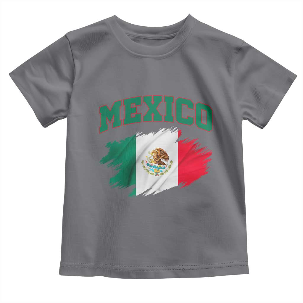 Retro Vintage Mexico Flag Toddler T Shirt Mexican Pride Gift
