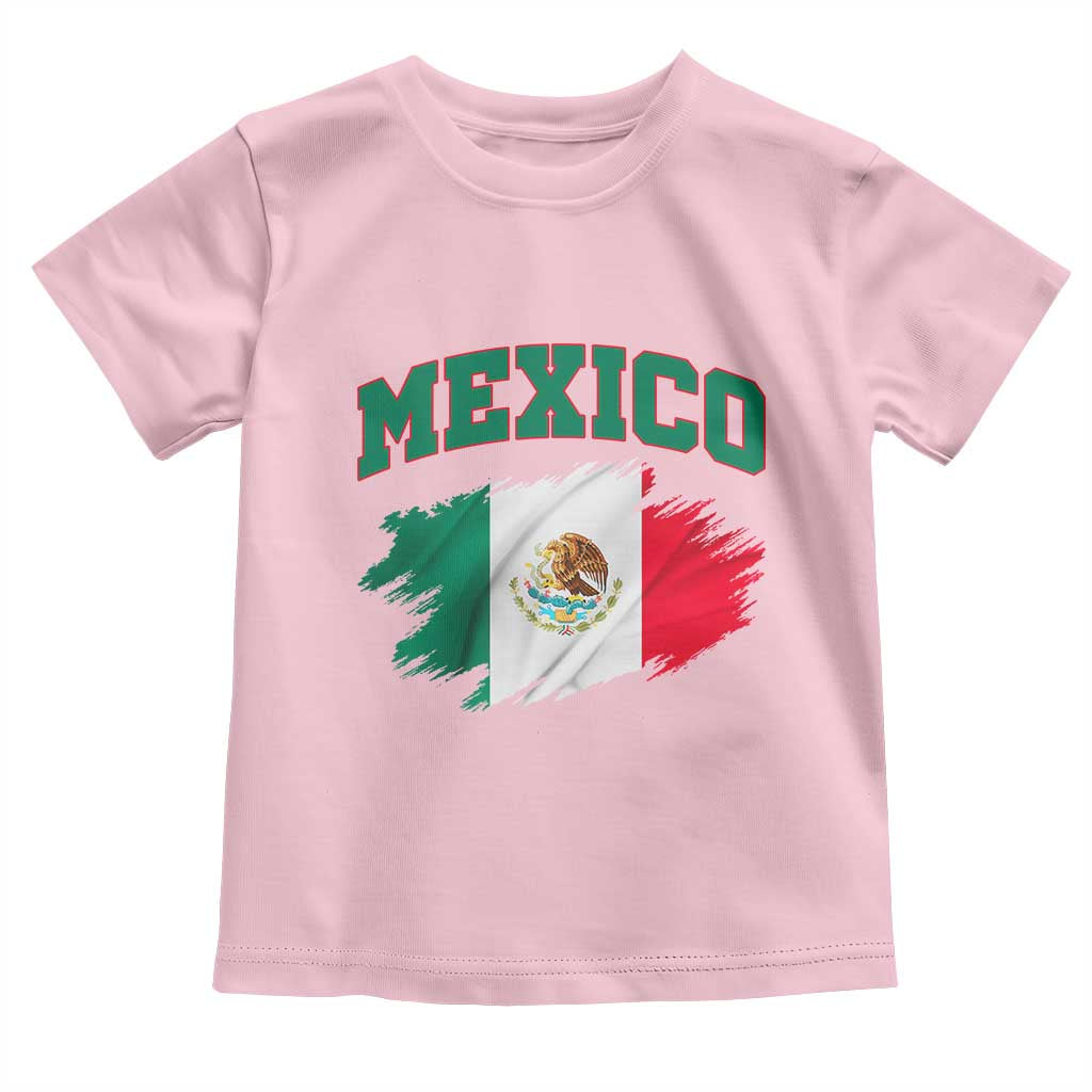 Retro Vintage Mexico Flag Toddler T Shirt Mexican Pride Gift