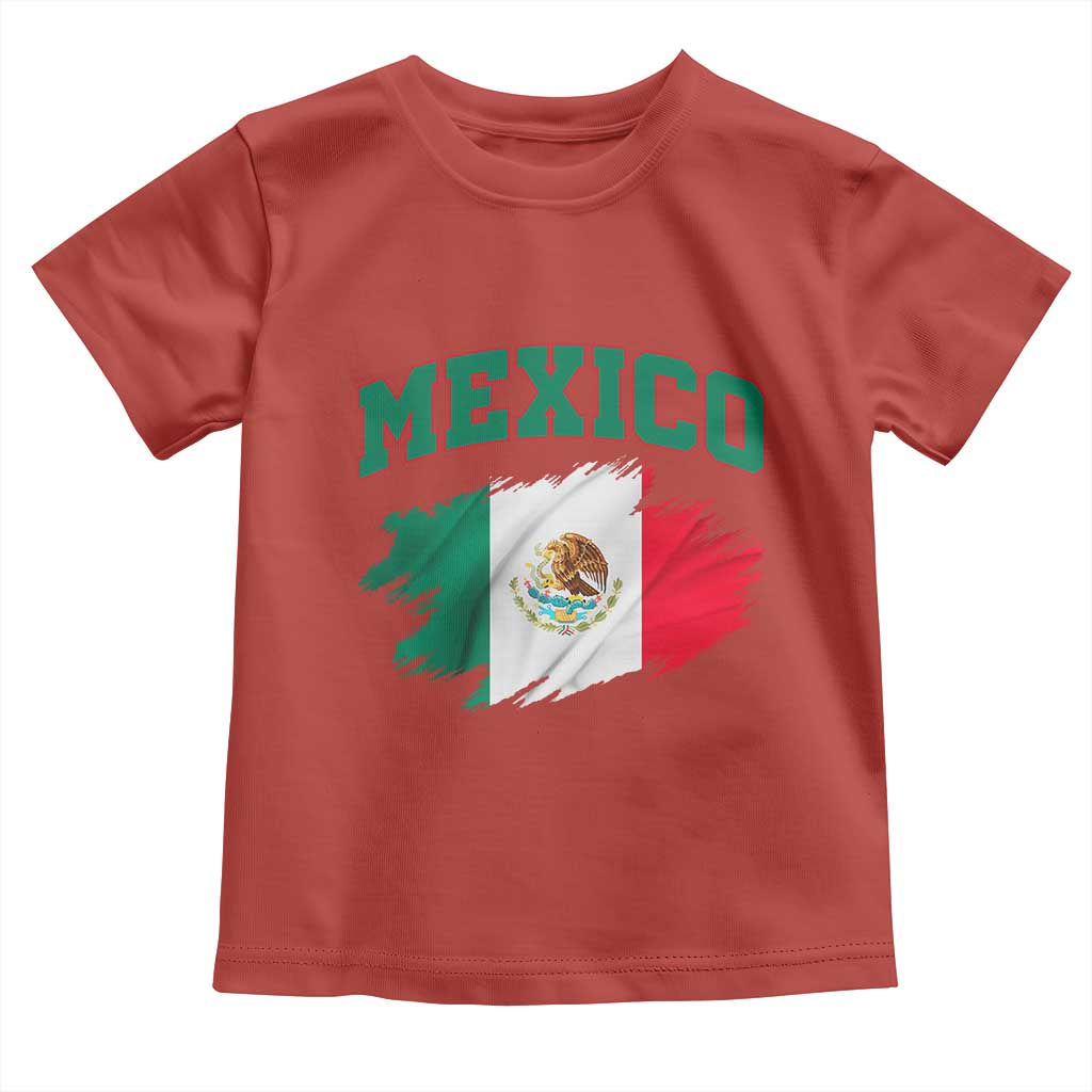 Retro Vintage Mexico Flag Toddler T Shirt Mexican Pride Gift