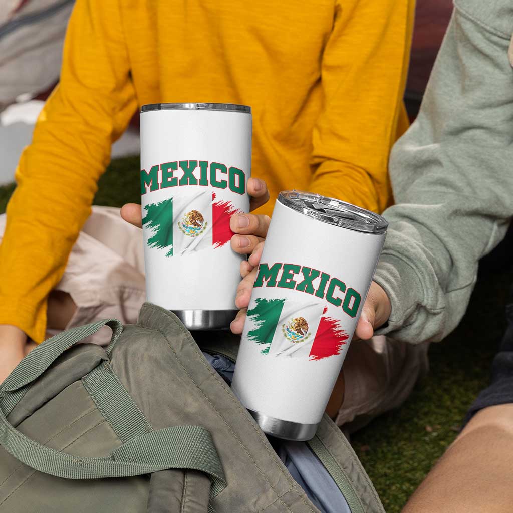 Retro Vintage Mexico Flag Tumbler Cup Mexican Pride Gift