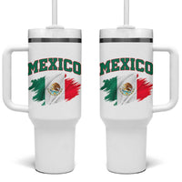 Retro Vintage Mexico Flag Tumbler With Handle Mexican Pride Gift