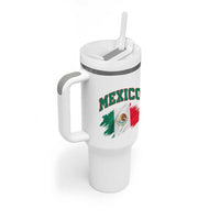 Retro Vintage Mexico Flag Tumbler With Handle Mexican Pride Gift