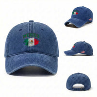 Retro Vintage Mexico Flag Washed Cotton Baseball Cap Mexican Pride Gift