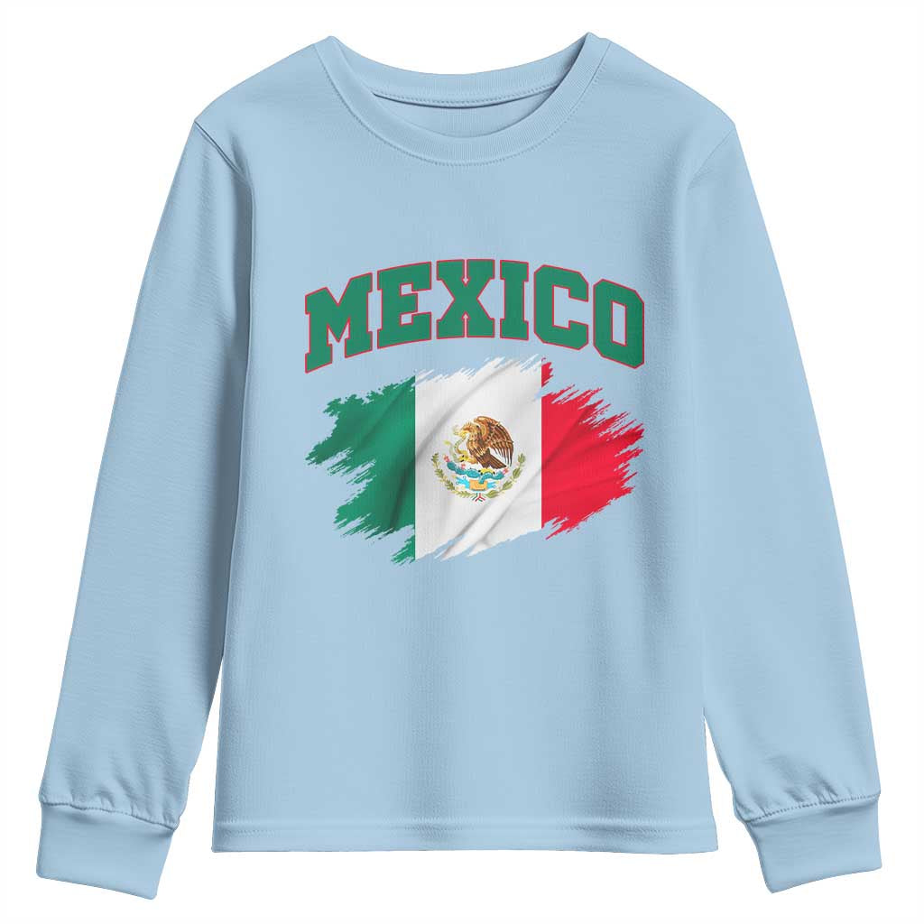 Retro Vintage Mexico Flag Youth Sweatshirt Mexican Pride Gift
