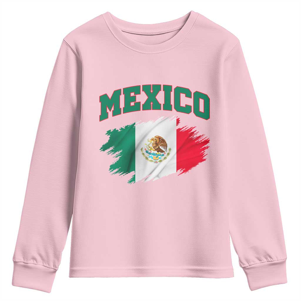 Retro Vintage Mexico Flag Youth Sweatshirt Mexican Pride Gift