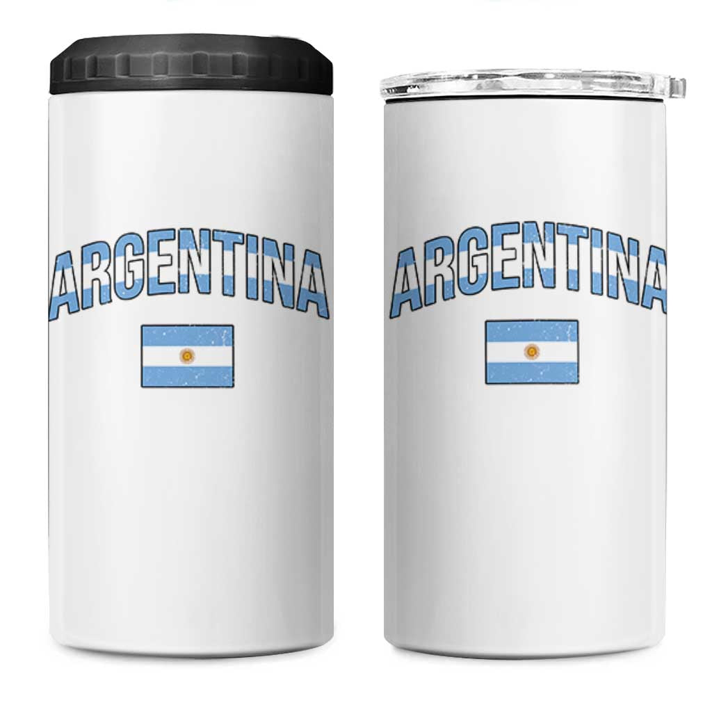 Throwback Argentina Pride 4 in 1 Can Cooler Tumbler Vintage Flag Heritage Gift