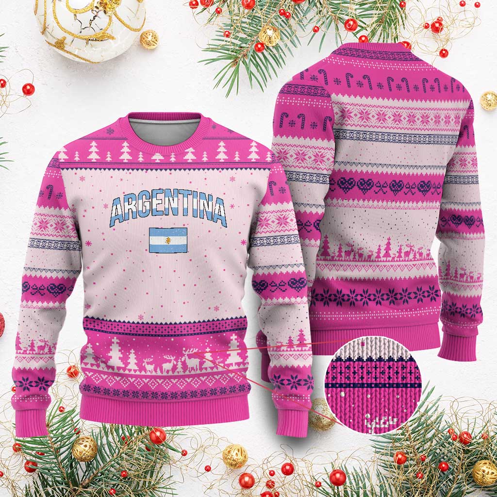 Throwback Argentina Pride Ugly Christmas Sweater Vintage Flag Heritage Gift