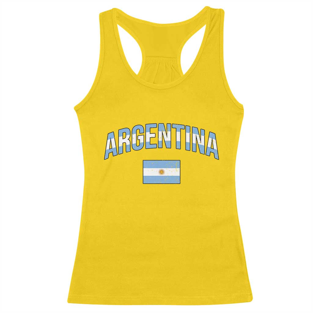 Throwback Argentina Pride Racerback Tank Top Vintage Flag Heritage Gift