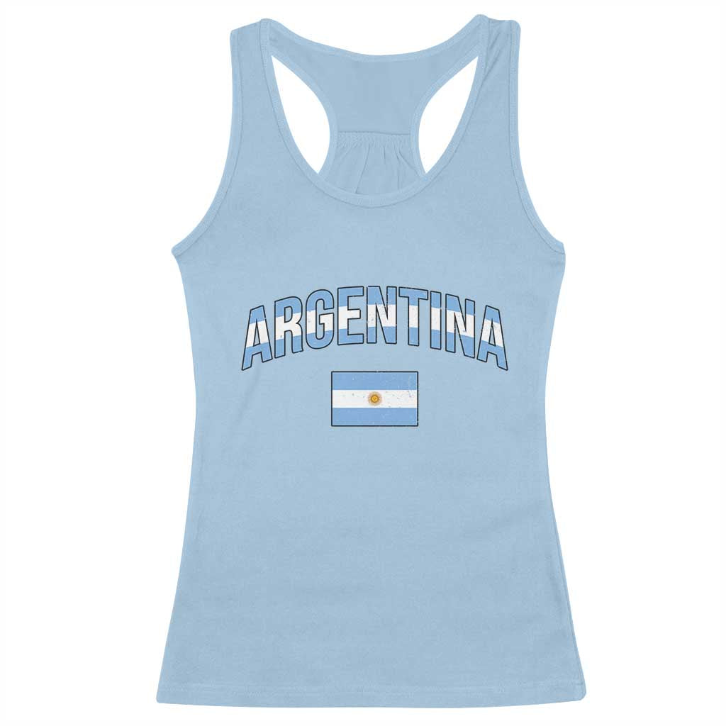 Throwback Argentina Pride Racerback Tank Top Vintage Flag Heritage Gift