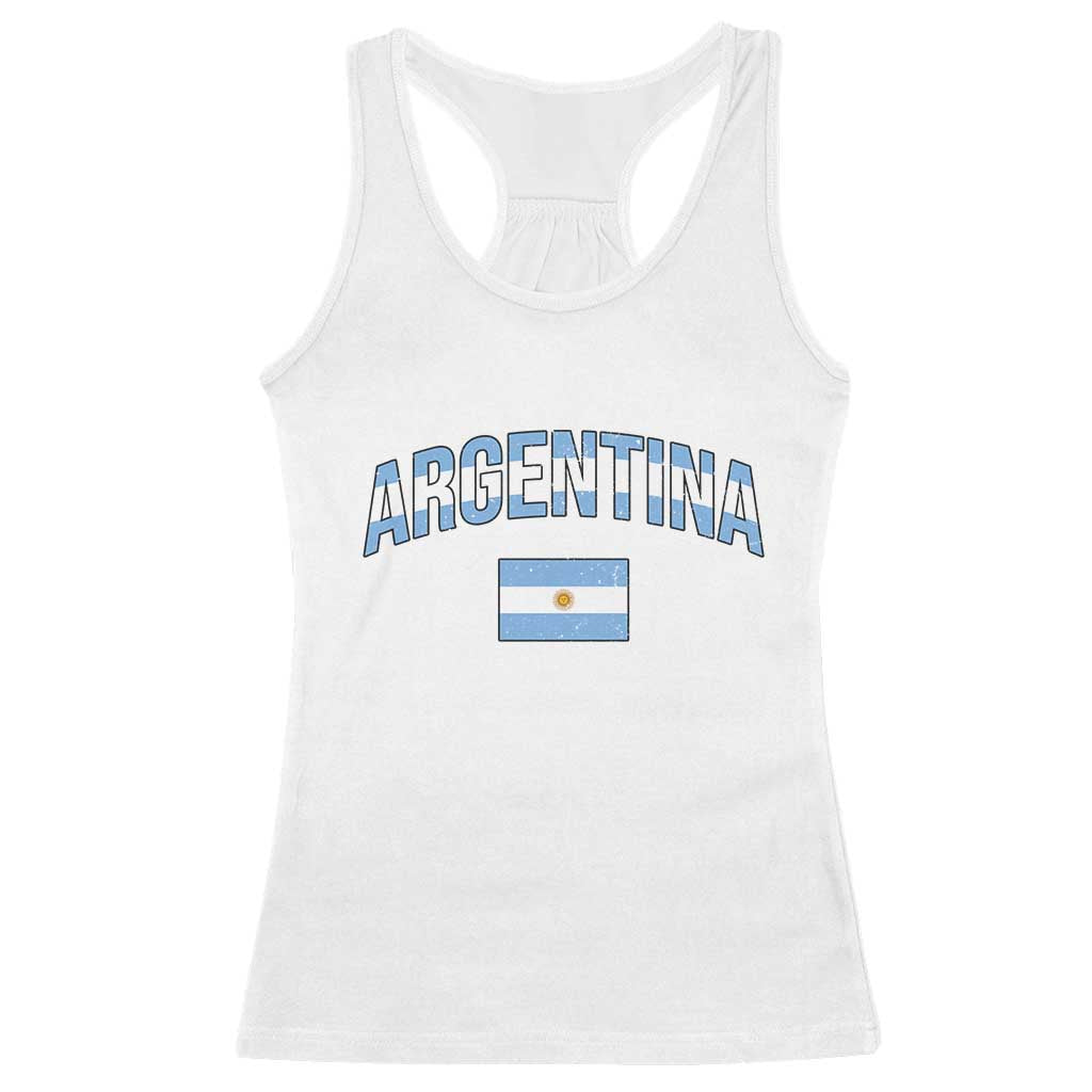 Throwback Argentina Pride Racerback Tank Top Vintage Flag Heritage Gift