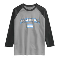 Throwback Argentina Pride Raglan Shirt Vintage Flag Heritage Gift